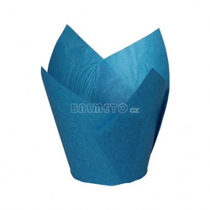 Košíček cukrářský 50/85mm tulipán modrý 
