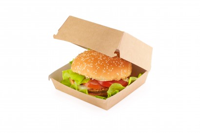 Krabička na hamburger PAP 110x110/70mm hnědá