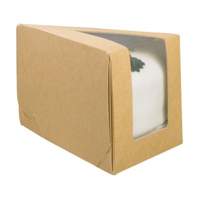 Krabička s okénkem na dort 1/8 PAP 144x85/90mm hnědá
