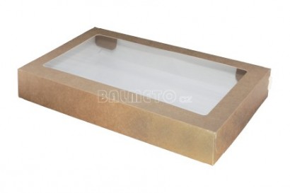 Krabička s okénkem PAP 260x150/40mm hnědá ECO