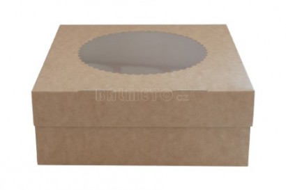 Krabička s okénkem PAP 330x250/100mm hnědá 12 muffinu