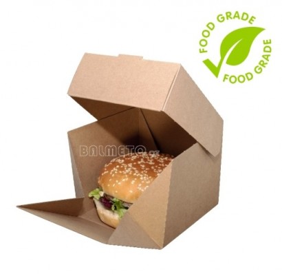 Krabička na hamburger s atestem pro styk s potravinou 118x120/106 mm