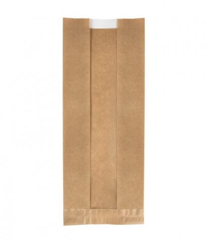 Sáček s okénkem PAP 250+2*75x mm hnědý
