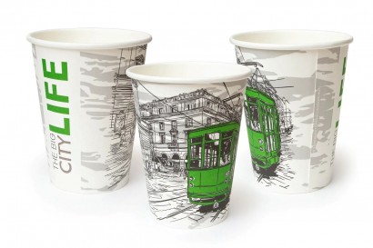 Kelímek na teplé nápoje PAP 300ml /90mm  Big City