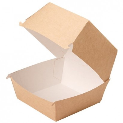 Krabička na hamburger PAP 140x140/70mm hnědo/bílá ECO
