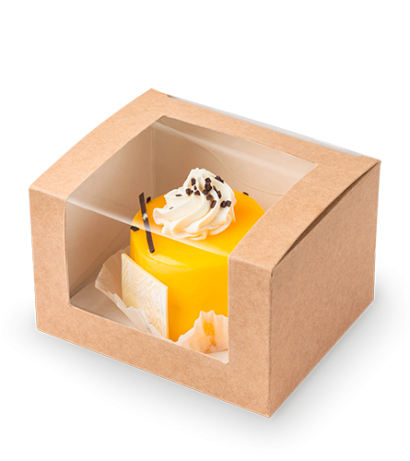 Krabička s okénkem PAP 130x110/80mm hnědobílá SHOW BOX S