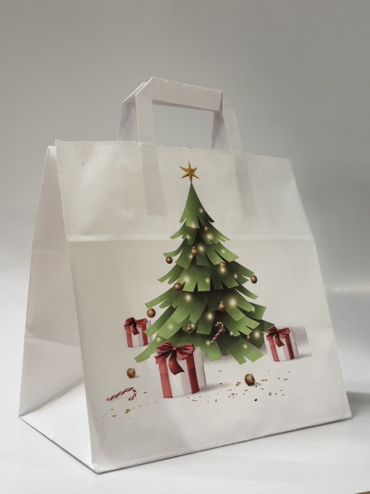 Taška PAP 260x170x250mm bílá ploché ucho STROMEČEK 10ks