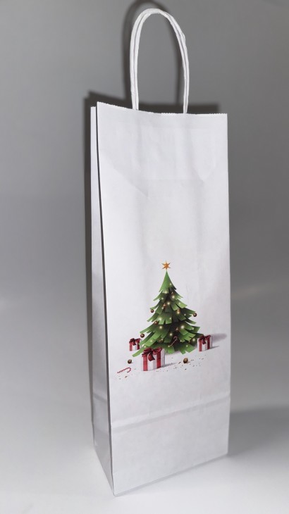 Taška PAP 140x80x390mm bílá kroucené ucho - STROMEČEK