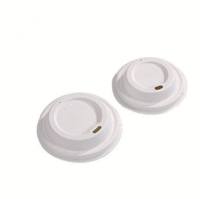 Víčko na kelímek 200ml TŘTINA 80mm bílé zvýšené s otvorem